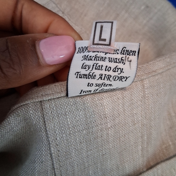 Crown Linen Design European Linen Bell Sleeve Blouse Size Large - Picture 6 of 9